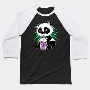 Panda Kawaii Anime Bubble Tea Boba Baseball T-Shirt